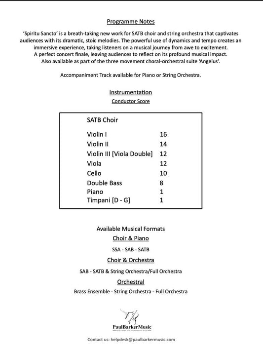 Spiritu Sancto (SATB Choir & String Orchestra)