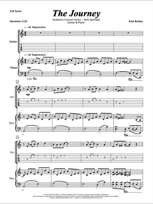 The Journey (Acoustic Guitar & Piano)