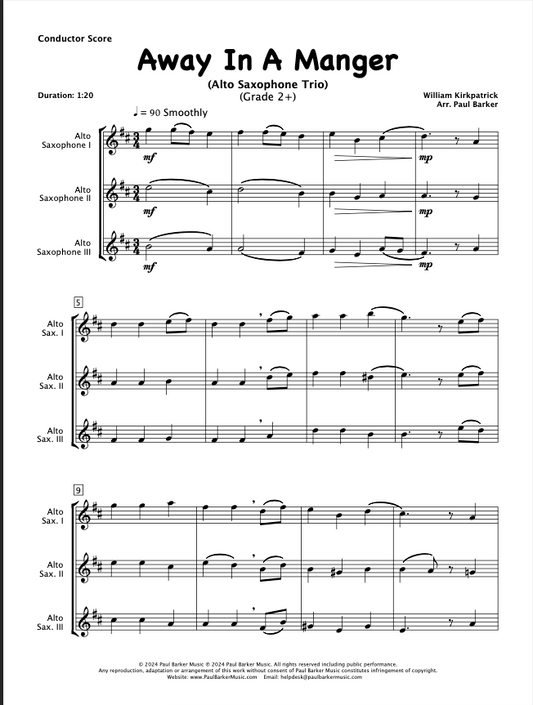 Christmas Alto Saxophone Trios Book 3