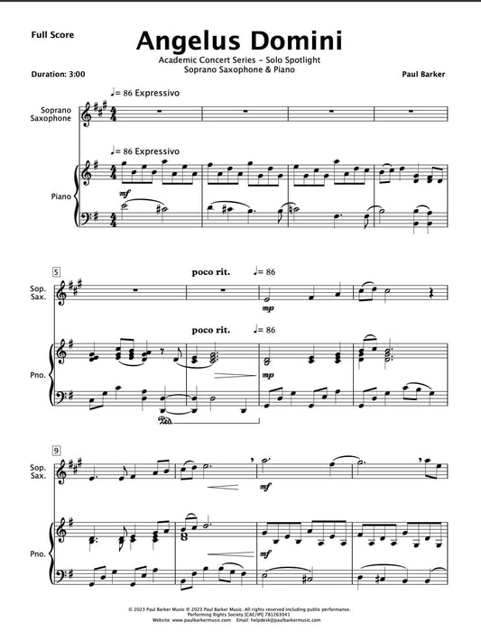 Angelus Domini (Soprano Saxophone & Piano)