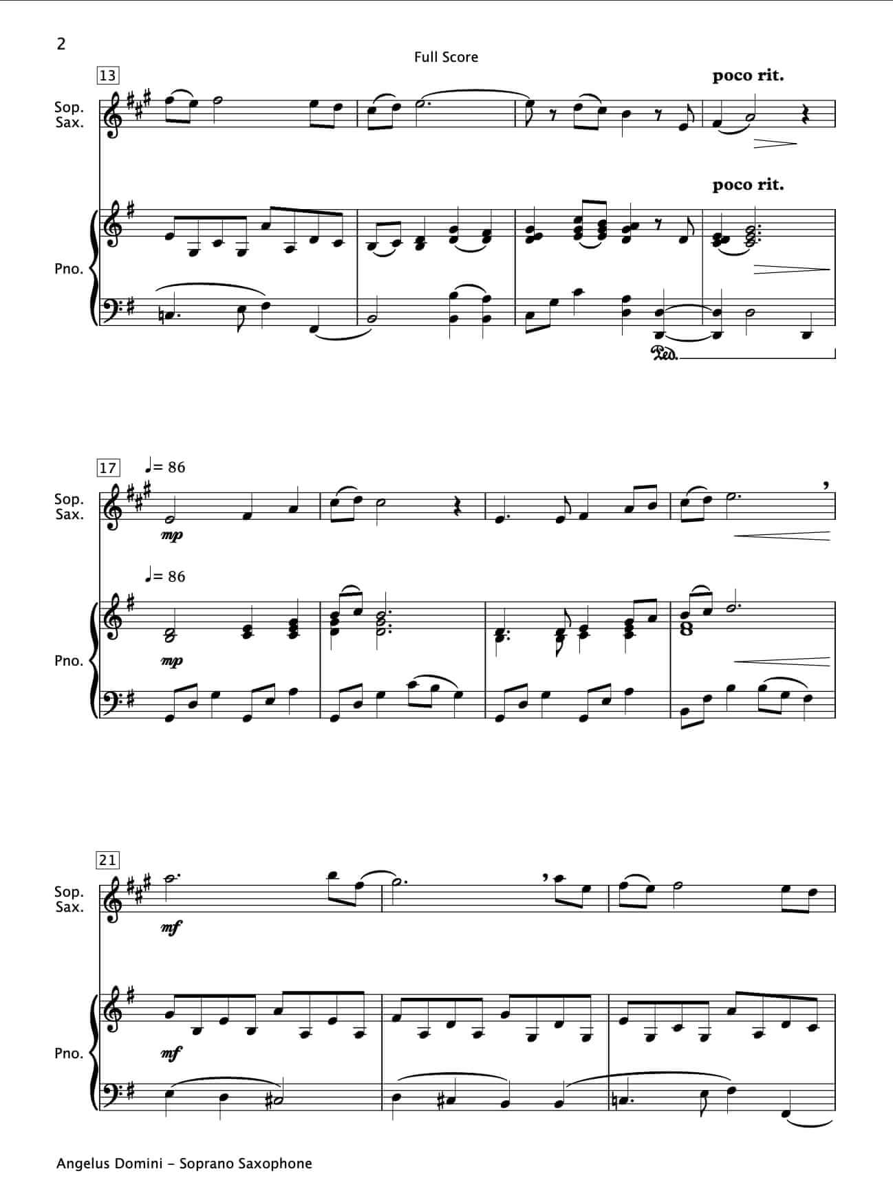 Angelus Domini (Soprano Saxophone & Piano)