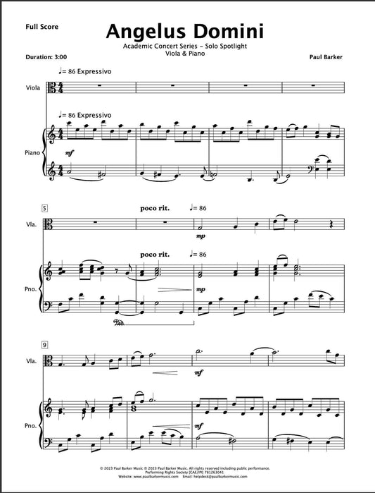 Angelus Domini (Viola & Piano)