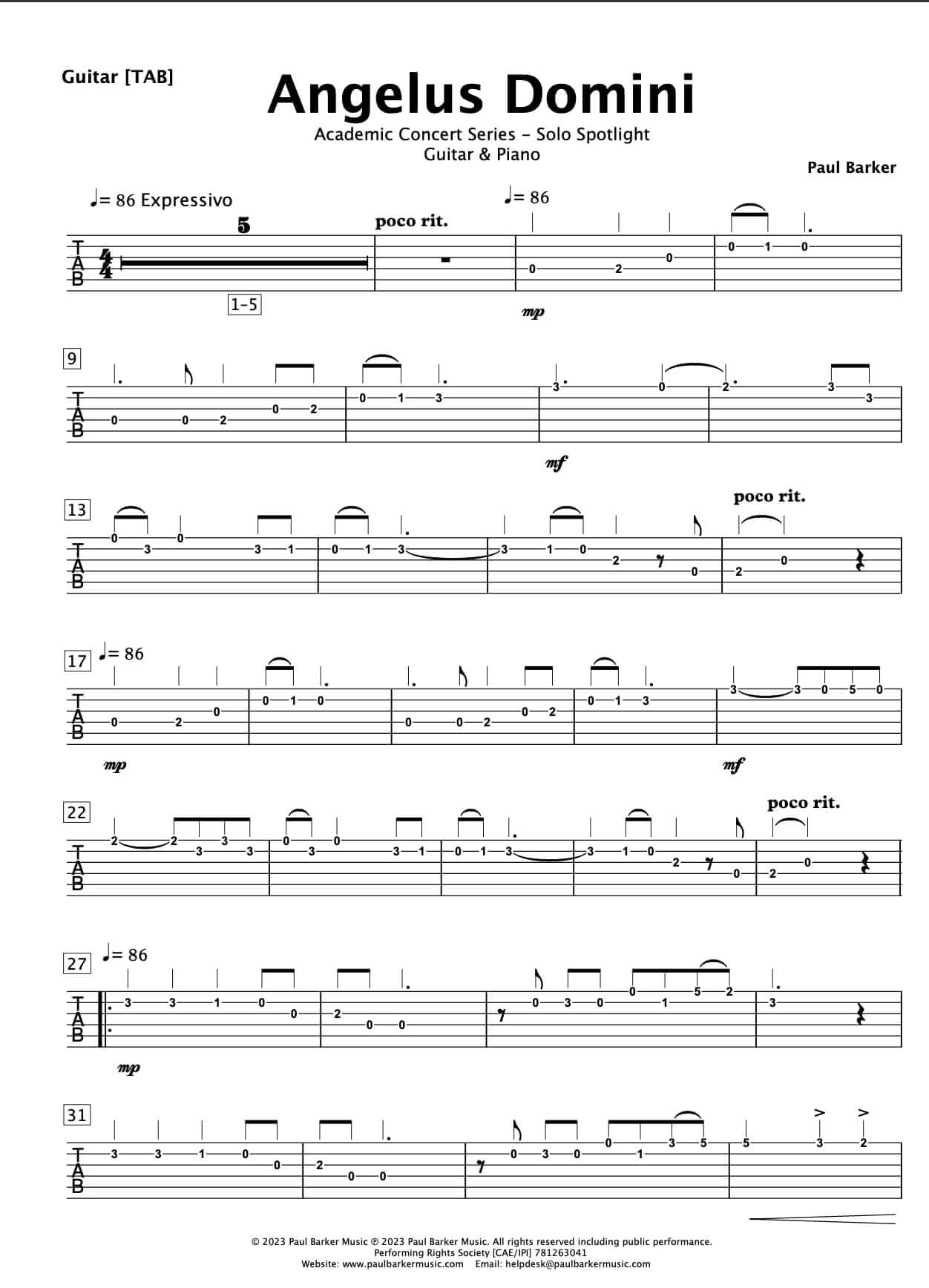 Angelus Domini (Acoustic Guitar & Piano)