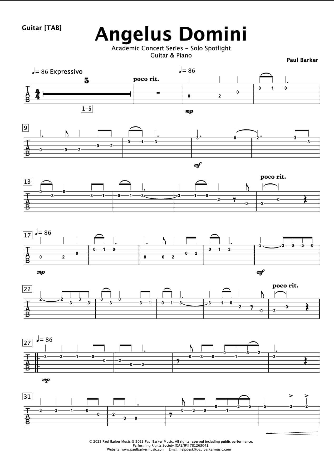 Angelus Domini (Electric Guitar & Piano)