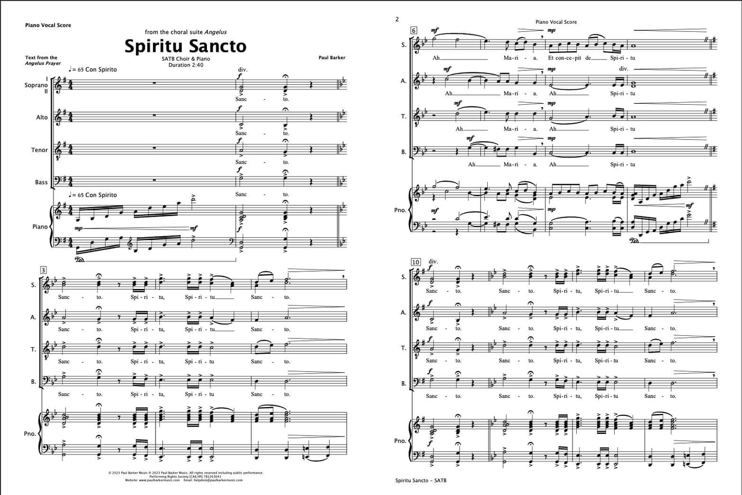 Angelus (SATB Choir & Piano)