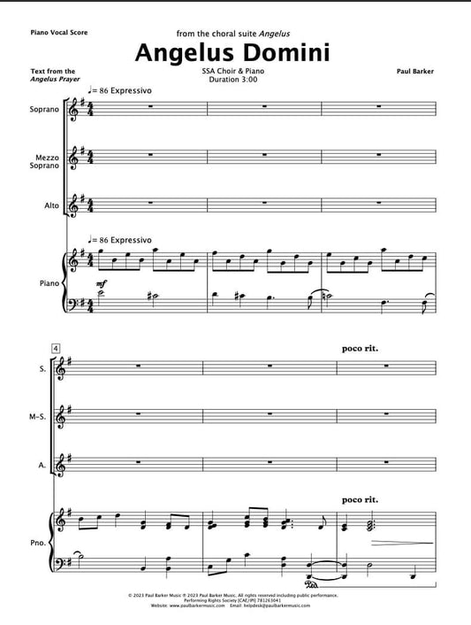 Angelus Domini (SSA Choir & Piano)