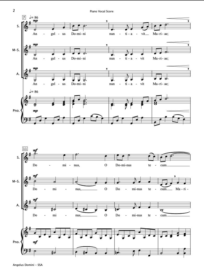 Angelus Domini (SSA Choir & Piano)