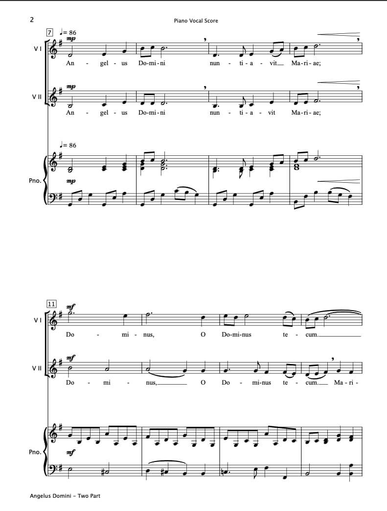 Angelus Domini (SA Two-Part & Piano)