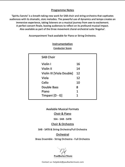 Spiritu Sancto (SAB Choir & String Orchestra)
