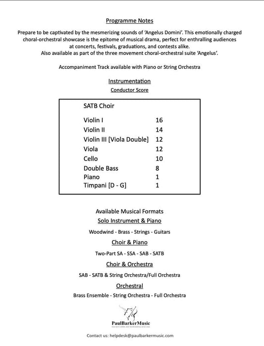 Angelus Domini (SATB Choir & String Orchestra)