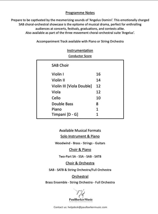 Angelus Domini (SAB Choir & String Orchestra)