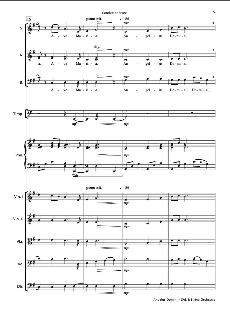 Angelus Domini (SAB Choir & String Orchestra)