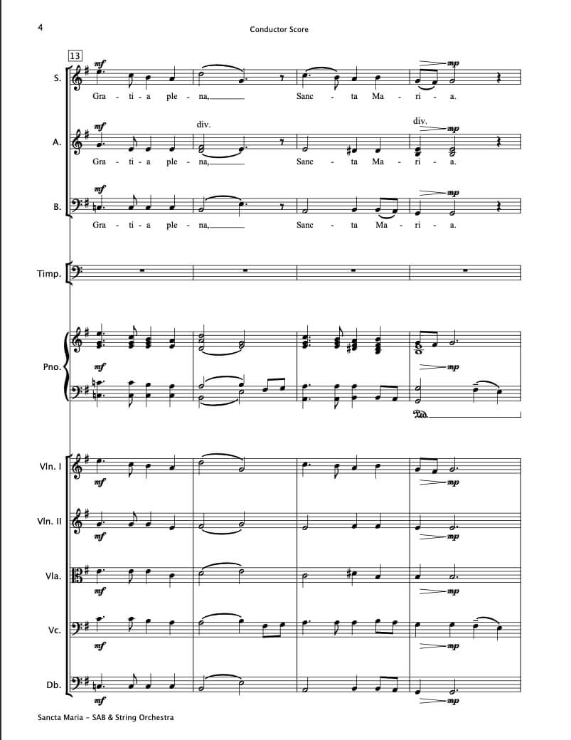 Sancta Maria (SAB Choir & String Orchestra) - Paul Barker Music