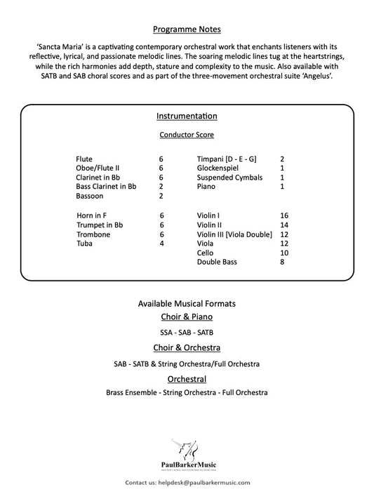 Sancta Maria (Full Orchestra)