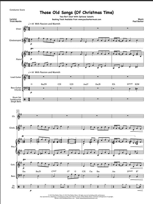 Those Old Songs Of Christmas Time - Paul Barker Music