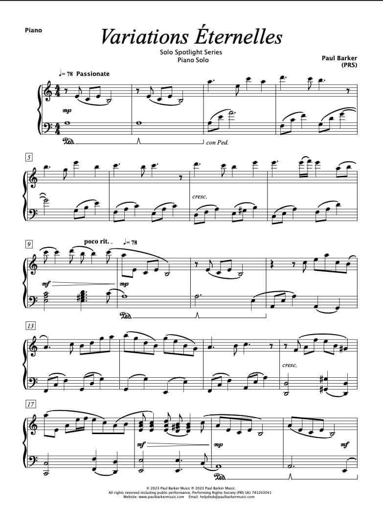 Variations Eternelles (Piano Solo)