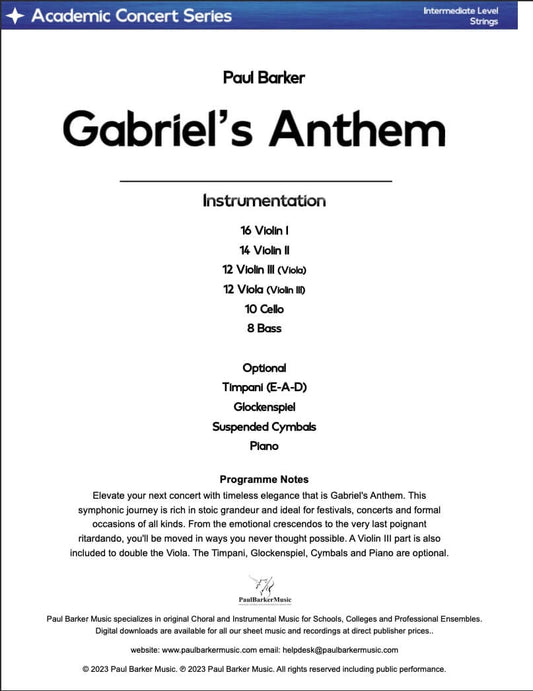 Gabriel's Anthem (String Orchestra)