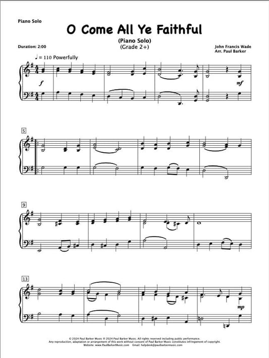O Come All Ye Faithful (Piano Solo)