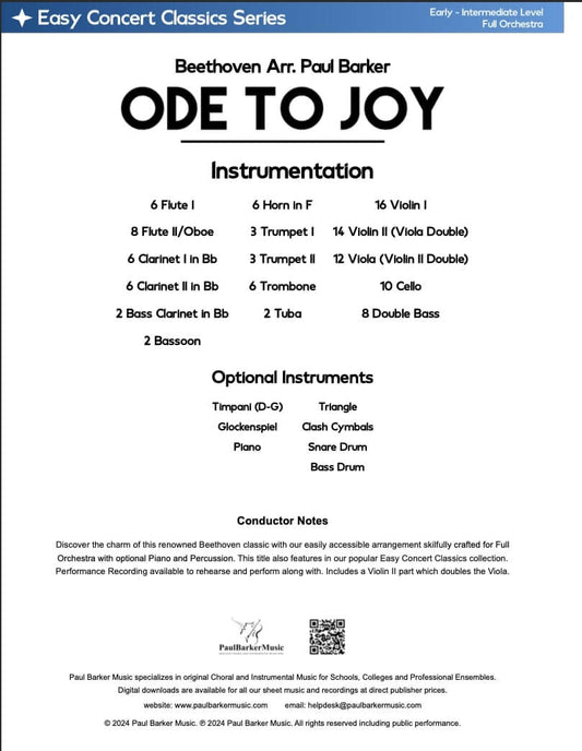 Ode To Joy (Full Orchestra)