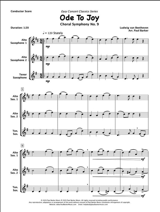 Ode To Joy (Saxophone Trio)