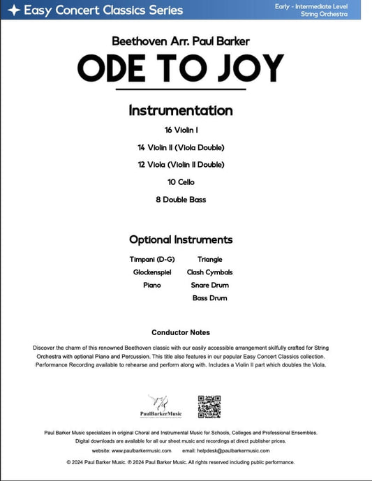 Ode To Joy (String Orchestra)