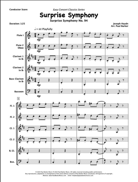 Surprise Symphony (Woodwind Ensemble) - Paul Barker Music