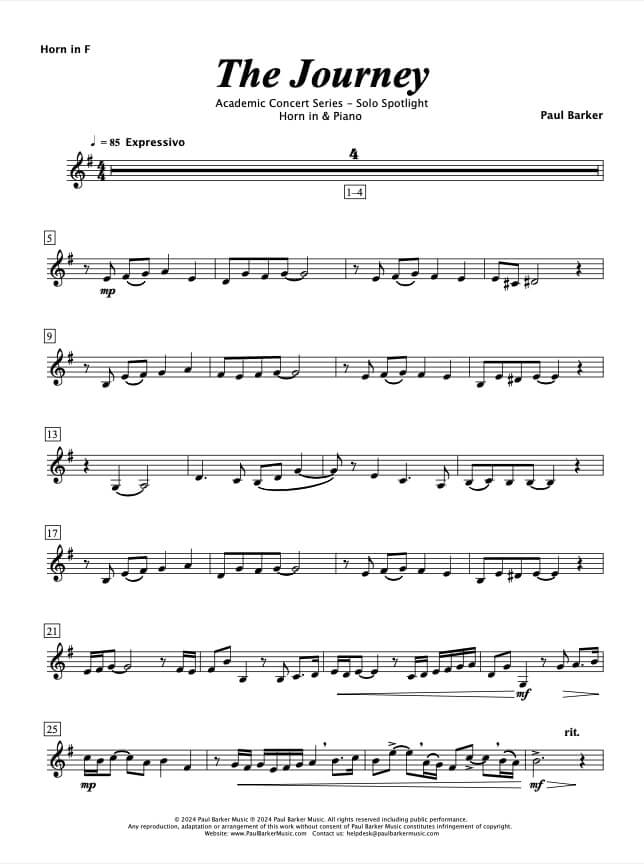 The Journey (Horn in F & Piano)