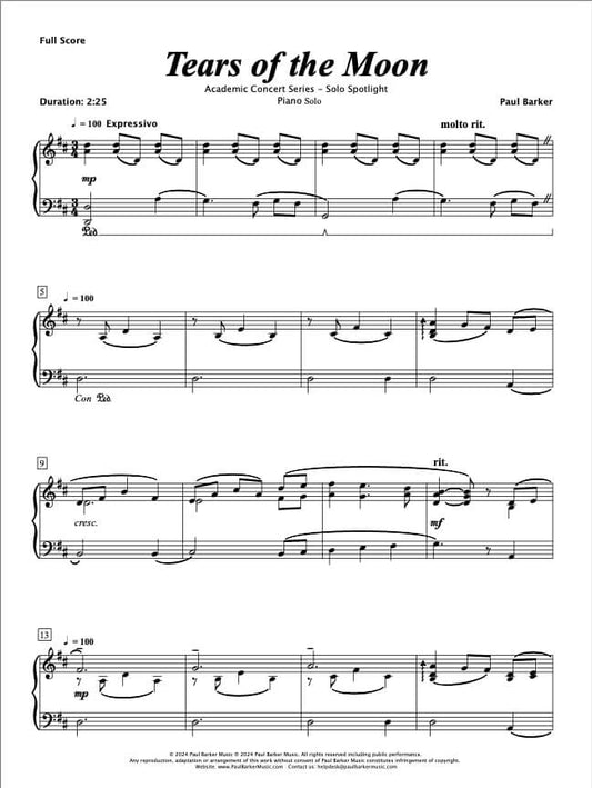 Tears Of The Moon (Piano Solo)