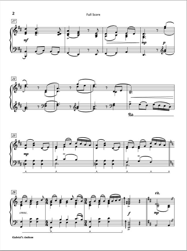 Gabriel's Anthem (Piano Solo)