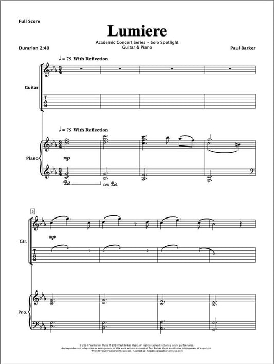 Lumiere (Acoustic Guitar & Piano)