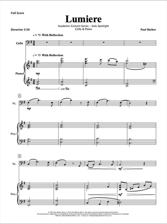 Lumiere (Cello & Piano)