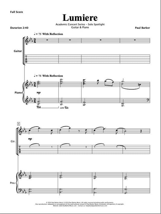 Lumiere (Electric Guitar & Piano)