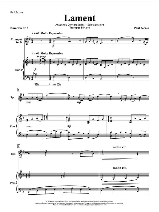 Lament (Trumpet & Piano)