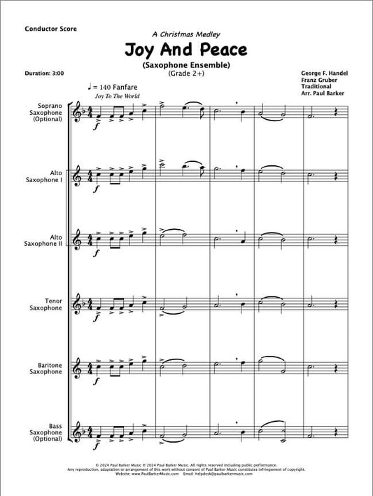 Joy And Peace (Saxophone Ensemble) - Paul Barker Music
