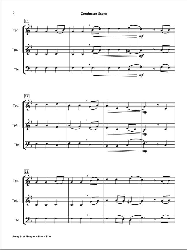 Away In A Manger (Brass Trio)