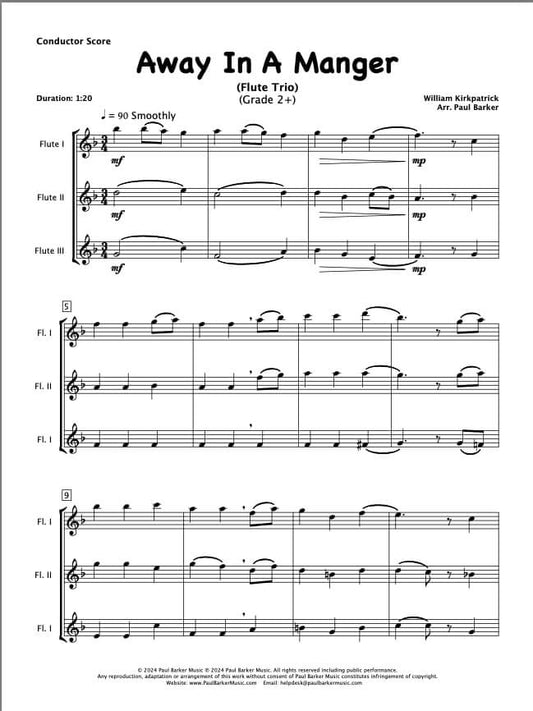Away In A Manger (Flute Trio)