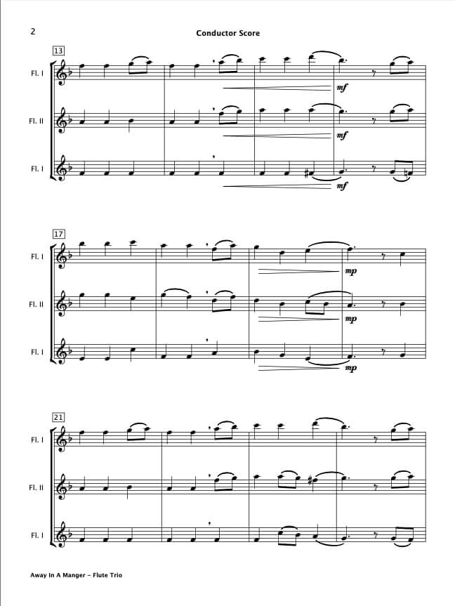 Away In A Manger (Flute Trio)