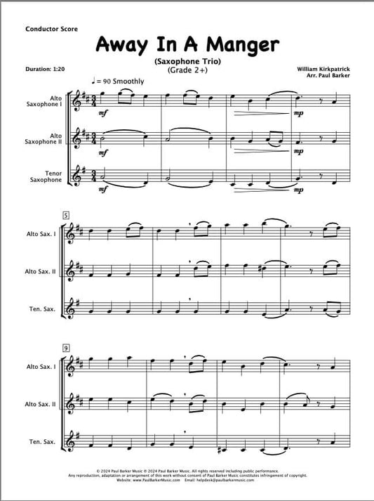 Away In A Manger (Saxophone Trio)