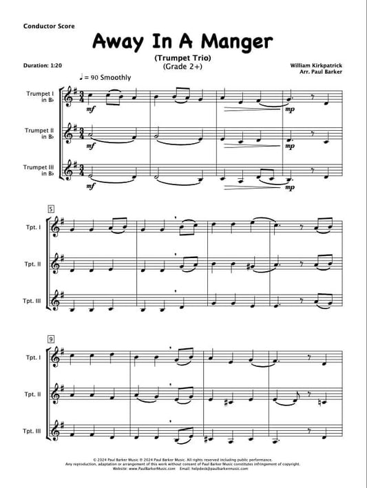 Away In A Manger (Trumpet Trio)