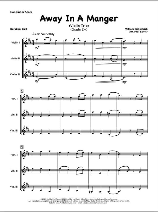 Away In A Manger (Violin Trio)