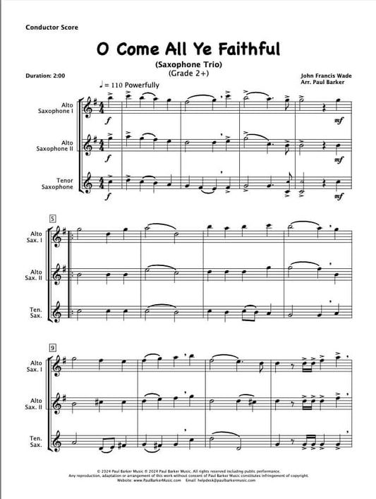 O Come All Ye Faithful (Saxophone Trio) - Paul Barker Music
