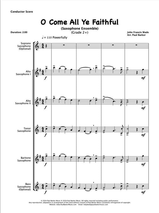 O Come All Ye Faithful (Saxophone Ensemble)