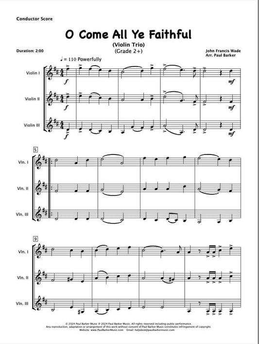 O Come All Ye Faithful (Violin Trio)