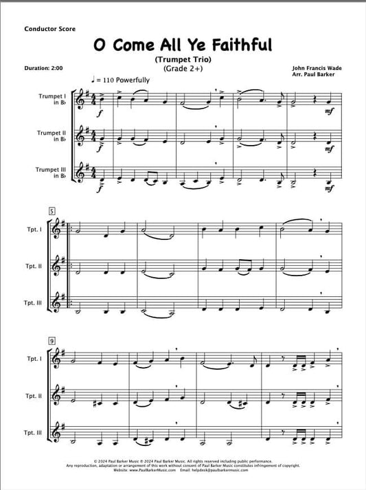 O Come All Ye Faithful (Trumpet Trio) - Paul Barker Music