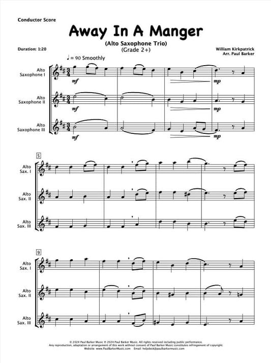 Away In A Manger (Alto Saxophone Trio)