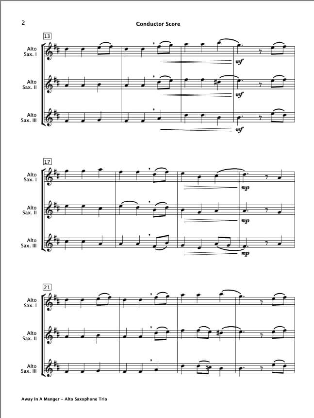 Away In A Manger (Alto Saxophone Trio)