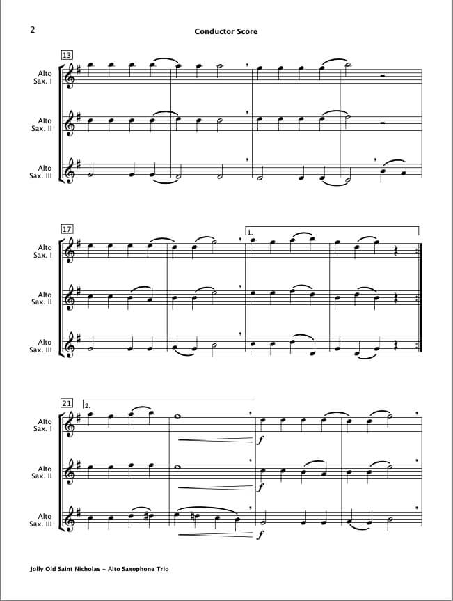 Christmas Alto Saxophone Trios Book 3