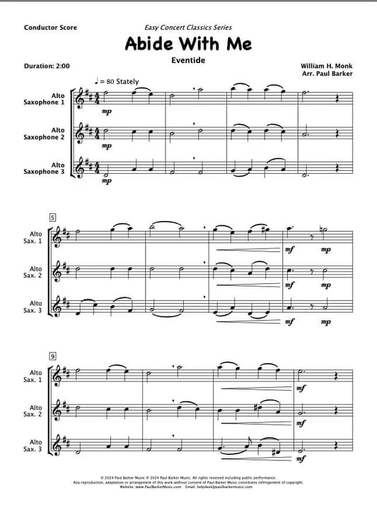 Abide With Me (Alto Saxophone Trio)