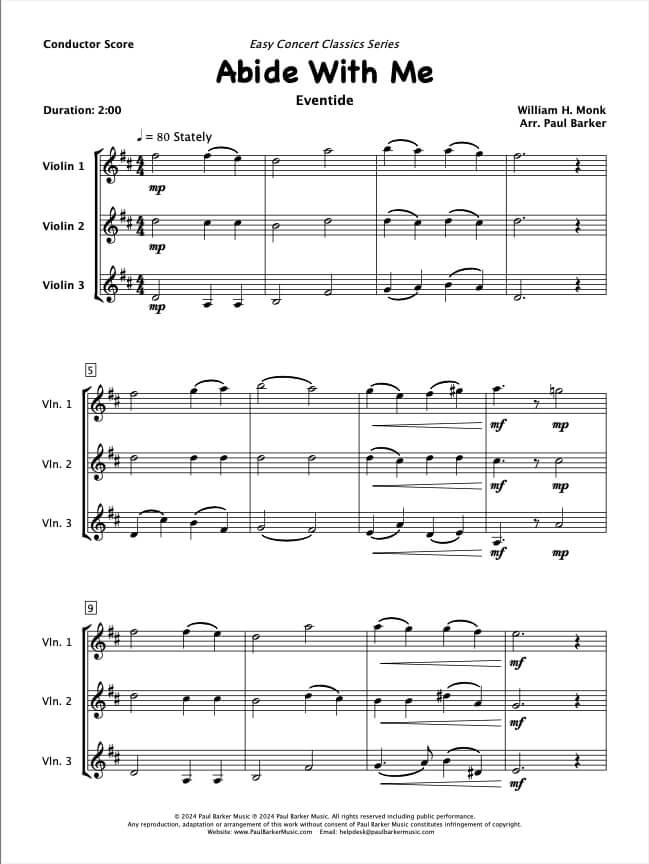 Abide With Me (Violin Trio)