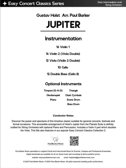 Jupiter (String Orchestra) - Paul Barker Music